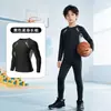 Camisa de basquete infantil, conjunto de treino justo de segunda pele, roupas de ginástica para outono e inverno, traje esportivo de futebol para treinamento físico para meninos atacado