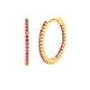 Pendientes de Aro Redondos para Mujer de Plata de Ley s925 Transfronterizos Estilo Ins Europeo y Americano Hebilla de Oreja Pendientes de Aro para Oreja Circonita Multicolor Elegante Joyería