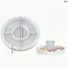 Estilo Ins Bandeja de Renda Coração Ondulado Molde de Silicone DIY Aromaterapia Gesso Prato de Pé Alto Molde de Bandeja de Armazenamento