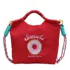 Mini Bolsa com Corrente de Bolinhas Estilo Japonês Bordado de Rosca Bolsa para Celular Bolsa Quadrada Pequena Bolsa de Armazenamento Ombro Único Transversal