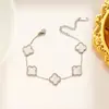 Pulsera de Trébol de Cuatro Hojas de Acero de Titanio de la Suerte, Estilo Coreano, Accesorio Simple para Parejas, Color Oro Rosa de 18K, No se Desvanece, Estilo Bosque