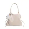 Outono 2026 Nova Tendência Nicho Simples Bolsa de Ombro Único Personalidade Alto Valor Cor Pura Textura Trançada Bolsa de Mão Estilo Balde
