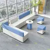 Canto Sofá Criativo Recepção de Escritório Área de Lounge Cabine Sofá de Negociação Mesa de Centro Simples Moderna