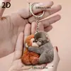Colgante de Mochila con Estampado de Animales de Dibujos Animados 2D Llavero de Coche Decoración Plana Transfronteriza Accesorio Acrílico