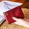 Monedero Estuche para Tarjetas para Mujer Llavero Bolsa Pequeña de Cuero Suave Bolsa para Monedas Texturizada de Alta Gama Cremallera Mini Billetera Pequeña para Mujer