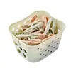 Paquete de 30 pinzas pequeñas de plástico con una cesta de almacenamiento, usadas para colgar ropa, pinzas a prueba de viento para ropa interior y calcetines, pinzas para secar