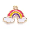 Desenho Animado DIY Nuvem Arco-Íris Meteoro Liga Esmalte Acessórios Pulseira Pingente Joias Brincos Colar Pingente Materiais