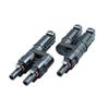 Conector PV solar tipo T MC4 acoplável, conector à prova d'água de três vias IP68