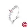 Anillo de Plata de Ley S925 para Mujer, Estilo Coreano, Joyería de Verano Hueca con Incrustaciones de Diamantes, Diseño de Nicho, Dedo Índice, Estilo Ins
