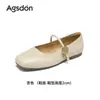 Sapatos de Salto Baixo com Bico Aberto Cor de Camelo Augusden para Mulheres 2026 Novo Verão Novo Estilo Chinês Retrô Salto Grosso Solado Macio Sapatos Mary Jane