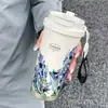 Xícara de Café Lírio-do-Vale Alto Valor Aço Inoxidável 316 de Dupla Camada Copo Térmico Revestimento Cerâmico Copo Térmico para Carro Copo de Água Feminino