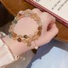 Pulsera Doble Círculo de Cristal para Cabello Color Dulce Estilo Princesa Diseño de Nicho Pulsera Sencilla Regalo de Cumpleaños para Novia Joyería de Mano