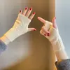 Aquecedores de Braço de Cor Sólida para Exportação de Inverno para Mulheres, Protetores de Pulso Quentes Versáteis Casuais, Luvas de Tricô Curtas sem Dedos com Ponto Trançado