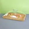 Estante de Bambú de Doble Capa para Pasteles y Pan con Tapa Superior abatible, Bandeja de Exhibición para Repostería y Panadería, Bandeja para Postres y Sushi para Uso Comercial