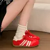 Zapatillas de entrenamiento alemanas de color block retro para mujer, nuevo modelo otoño 2026, suela fina, que aumentan la altura, suela blanda, zapatillas deportivas casuales, zapatillas transpirables