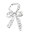 Bufanda de Seda de Puntos Negros y Blancos, Cinta Larga de Organza, Diadema Estilo Ins de Alta Gama y Elegante, Accesorio para el Cuello para Mujeres, Estilo Old Money