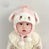 Sombrero Lei Feng de Protección para Orejas de Bebé Otoño e Invierno Forrado de Felpa para Bebés Niños y Niñas Espesado y Cálido Estilo Dibujos Animados Lindo Sombrero de Felpa Moderno