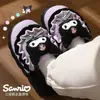 Pantuflas de algodón con temática de gato KT, estilo mujer, nueva colección invierno 2026, suela gruesa, antideslizantes, de felpa, cálidas y adecuadas para uso en interiores