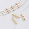 Zircón oval poroso con baño de oro de 14 quilates que conserva el color, espaciador para pulsera de perlas de doble fila, accesorios para pulseras DIY hechas a mano con cuentas