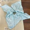 Scrunchie de Cabelo com Laço de Bolinhas Estilo Francês Franzido Corda para Rabo de Cavalo Fresco Lenço Quadrado Versátil de Alta Qualidade