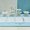Arranjo de Aniversário Decorações de Mesa de Sobremesas Prateleira de Exibição de Casamento Europeu Mesa de Frutas Bandeja de Plástico para Bolo Suporte para Lanches