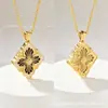Buccellati Versión Alta Mediana Trébol de Cuatro Hojas Doble Cara Usable V Oro Lujo Accesible Collar Cadena para Clavícula de Mujer Venta Directa de Fábrica