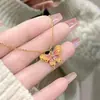 Collar de Mariposa de Esmalte Colorido para Mujer, Lujo Ligero, Estilo Palacio de Gama Alta, Diseño de Goteo de Aceite de Moda, Versátil, Exquisito, Cadena Dulce para Clavícula