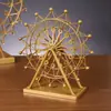 Luz Dorada Lujo Hierro Rueda de la Fortuna Adornos Simples Hogar Sala de Estar Decoración Giratorio Dinámico Escritorio Artesanía Adornos