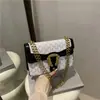 Bolso de Hombro a Cuadros con Letra Nuevo de Moda para Mujer Versátil Bolso Cuadrado Pequeño con Cadena para Mujer Bolso Cruzado de Alto Valor