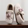 Sapatos de Algodão de Inverno com Acolchoamento de Pelúcia Gatinho Fofo de Solado Plano Peludos Sapatos Femininos Quentes Sapatos de Casa Casuais Mocassins Dropshipping