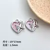 Colgante Creativo de Corazón con Zirconia de Goteo de Aceite Colgante de Aleación Material para Collar Pulsera Pendientes Accesorios de Ropa Hechos a Mano DIY