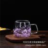 Copo Pérola Transparente Flor Seca Copo Comércio Exterior Atacado Copo de Suco Alto Borossilicato Lembrancinha de Alto Valor Copo Isolado de Camada Dupla com Flor Real
