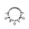 Argola de nariz Jiangtai F136 em titânio, best-seller transfronteiriça, com cone pontiagudo e incrustação de zircônia, joia para piercing corporal em liga de titânio G23, pino de nariz