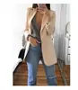 Wish Amazon 2025 Moda Europea y Americana Solapa Cárdigan Delgado Elegante Chaqueta de Traje para Mujer