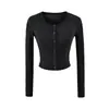 Chaqueta de Punto Otoño Temprano Estilo Nuevo Un Botón Protección Solar Ajustada Camiseta Estilo Americano Puro Deseo Sexy Cuello Redondo Manga Larga