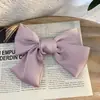 Pinza para el pelo con lazo grande de color sólido satinado estilo princesa dulce Accesorio para el pelo Pinza superior Pinza de garra para la parte posterior de la cabeza Pinza de resorte