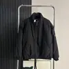 Jaqueta de Algodão Estilo Básico Cross-Border com Gola Alta, Acolchoada Quente de Inverno, Solta, Cor Sólida, Casual, Casaco de Algodão