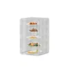 Cubierta de comida cuadrada transparente para el hogar, multicapa, para cocina interior y mesa de comedor, para proteger las sobras del polvo, mantenerlas calientes y proporcionar un ambiente sellado