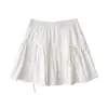 Falda Blanca Esponjosa de Pastel, Falda Corta Linda Estilo Ballet para Mujer Primavera y Verano, Minifalda de Línea A Plisada Anti-Exposición