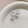 Pendientes de Perla Rosa y Morado Perlado Manta de Gama Alta, Accesorios para Orejas de Perla de Concha Grande Simples y Elegantes, Aretes de Botón, Pendientes Colgantes, Regalo