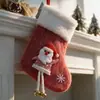 Calcetines de Peluche Navideños Bolsa de Regalo Tamaño Mediano Campanas en la Pierna Colgantes Adorno de Calcetín Navideño Adorno para Árbol de Navidad Decoración