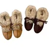 Otoño Invierno 2026 Más Vendidos Zapatos Peludos Cálidos con Lazo de Piel para Mujer Ante de Vaca Punta Redonda Tacón Bajo Slip-on Zapatos Planos de Moda