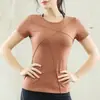 Camiseta deportiva de verano en oferta ropa de fitness top para mujer correr transpirable adelgazante ropa de yoga manga corta venta al por mayor