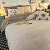 Juego de Sábanas de Color Sólido de Cuatro Piezas, Funda Nórdica, Juego de Ropa de Cama Individual para Dormitorio de Estudiantes de Tres Piezas, Venta al por Mayor, Comercio Exterior, Transfronterizo