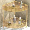 Prateleira de Armazenamento para Lavatório Bancada de Lavatório de Lavabo Rack Dourado de Armazenamento Banheiro Vaso Sanitário Prateleira de Canto para Vaso Sanitário