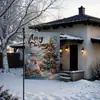 Nueva Bandera de Jardín Navideña con Tema Clásico Imitación Lino de Amazon Muñeco de Nieve Jardín Suministros Decorativos para Jardín Bandera