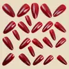 Unhas Removíveis Wearable Manicure Moda Casual Vermelha Estilo Europeu e Americano Ins Bico Redondo Unhas Amêndoa Simples e Fashion