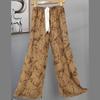 Pantalones de Pijama de Algodón Finos de Verano para Mujer con Estampado de Dibujos Animados, Pantalones de Pierna Ancha para Mujeres Embarazadas, Tallas Grandes, Adecuados para Usar Afuera, Pantalones Largos de Algodón, Exportación