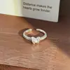 Anillo Abierto de Lujo Ligero Estilo Chica Dulce de Hada Mariposa Estrella Lazo Flor Concha Perla Incrustado de Diamantes Anillo Exquisito Apilable para Mujeres