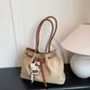 Bolso Cruzado Retro de Gran Capacidad para Hombro y Axila para Mujer 2026 Otoño e Invierno Nuevo Bolso Tote Versátil con Bloques de Color